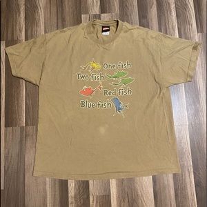 Vintage dr.seuss one fish two fish tshirt